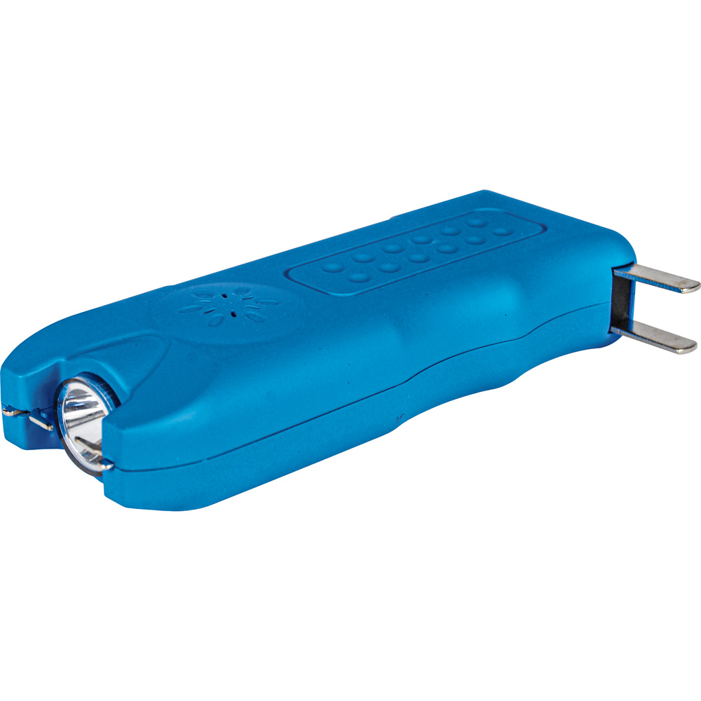80,000,000 volt MultiGuard Stun Gun Alarm and Flashlight with Built in Charger Blue view 3